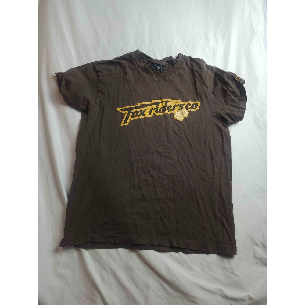 Fox Racing T-Shirt Mens Medium Brown Short Sleeve Graphic Logo Motocross Casual